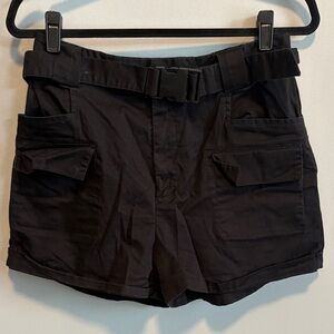 Express x Olivia Culpo Black Cargo Shorts for Women